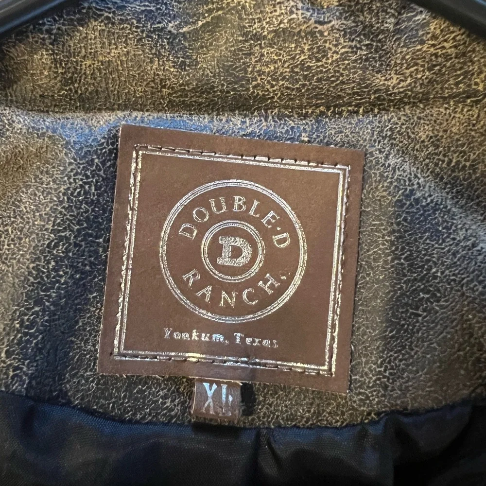 Double D Ranch Distressed Brown Leather Fringe Jacket - Picture 4 of 5